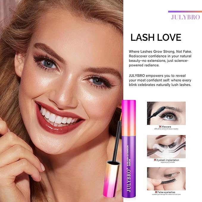 Eyelash Growth Serum(3ML), Eyelash Extension Serum with Natural Ingredients for Eyelash and Eyebrow, Thicker, Healthier and Stronger Lashes Growth