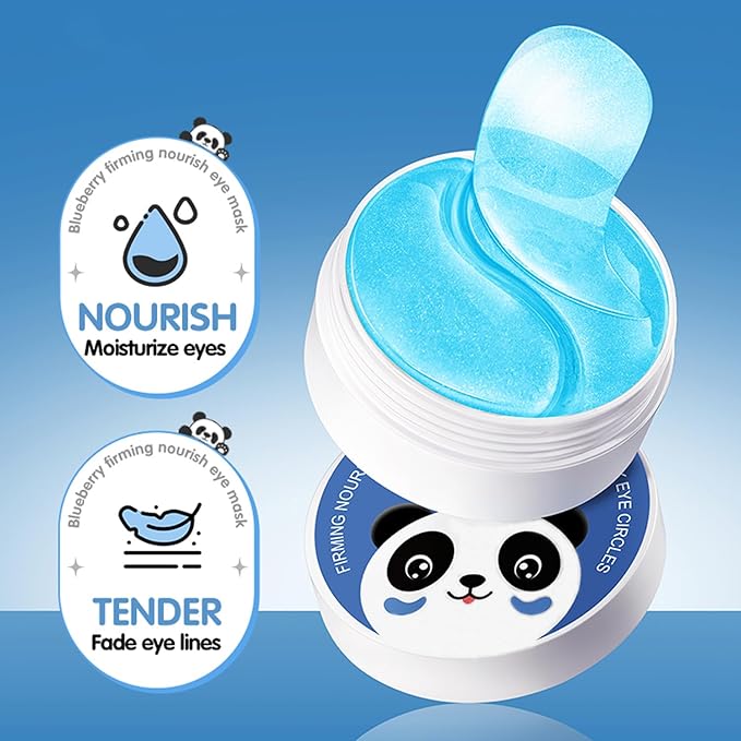 Under Eye Patches for Dark Circles, Puffy Eyes & Wrinkles - 60 Pairs Hydrating Eye Mask with Hyaluronic Acid, Blueberry Extract - Vegan, Cruelty-Free