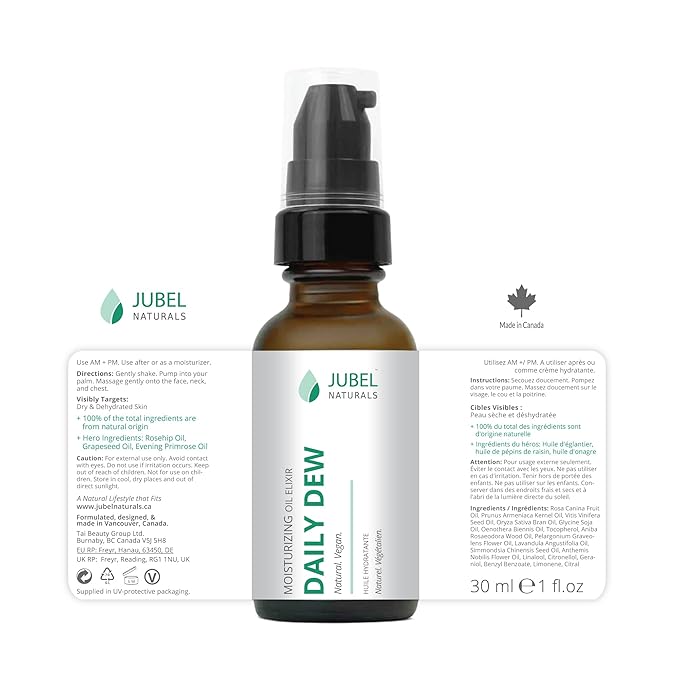 Facial Oil Blend with Rosehip Oil + Vitamin E + Primrose Oil + Grapeseed, Face Moisturizer to Prevent Wrinkles, Face Serum, 100% Natural Skin Care, Vegan, 1 fl.oz | 30ml