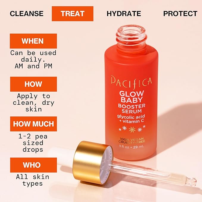 Pacifica Beauty | Glow Baby Vitamin C Trial + Value Kit | 3-Piece Skin Care Gift Set | Travel Friendly | Brightening Face Serum, Face Wash/Cleanser, Under Eye Patches | Glycolic Acid, AHA | Vegan