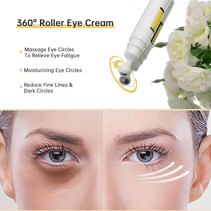 Snail Peptide Eye Cream For Moisturizing, 2 Pcs Snail Mucin Eye Cream With Niacinamide, Hyaluronic Acid For Dark Circles, Puffiness and Fine Lines, 34 ML.