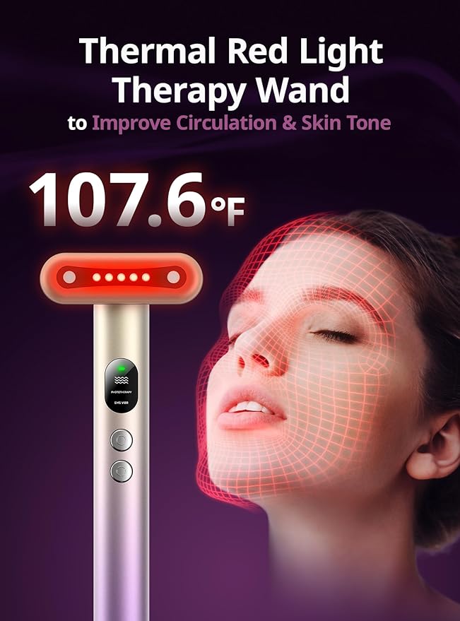 Red-Light-Therapy-for-Face,9 in 1 LED Light Therapy Eye Equipment for Skin Care, Red Light Therapy Face Massager Eye Beauty Skincare Rejuvenation Tool Microcurrent Facial Device Gift for Women at Home