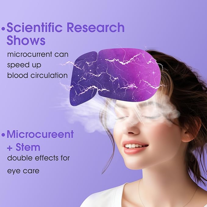 14Packs Microcurrent Heated Eye Mask for Dry Eye, Sleep Steam Eye Masks Disposable Self Heating for Warm Compress Dark Circles Puffiness Relief Fatigue Travel Essentials Gift for Women Men