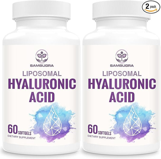Liposomal Hyaluronic Acid 1000mg, High BioavailabilityHyaluronic Acid Capsules, Dietary Supplement Support Skin and Joint Lubrication, 120 Capsules (Pack of 2)