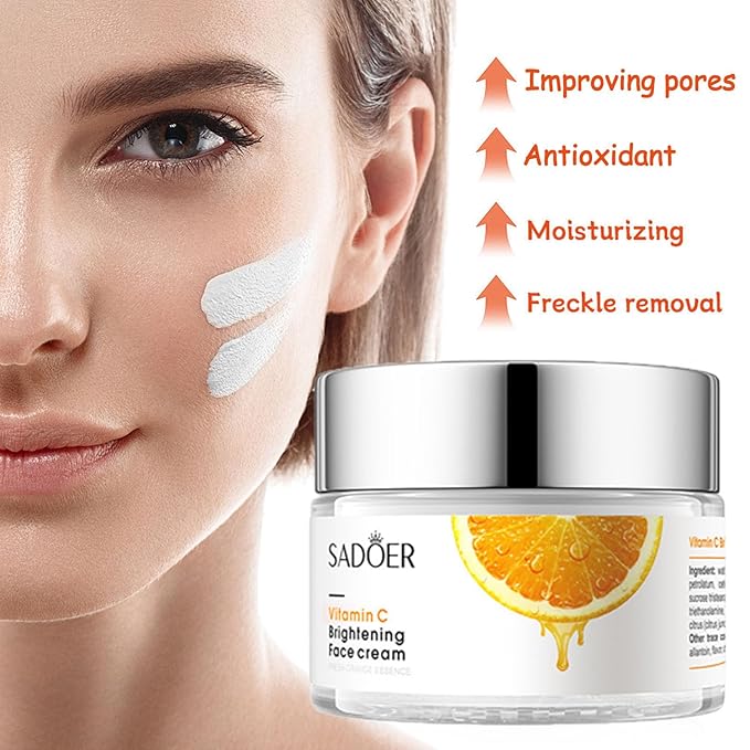 8-Pack Vitamin C Skin Care Kit, Vitamin C Complete Skin Care Set, Routine Skincare Set With Face Wash, Toner, Face Serum, Face Cream, Eye Cream, Face Mask & Lip Balm, Skincare Gift Set For Women