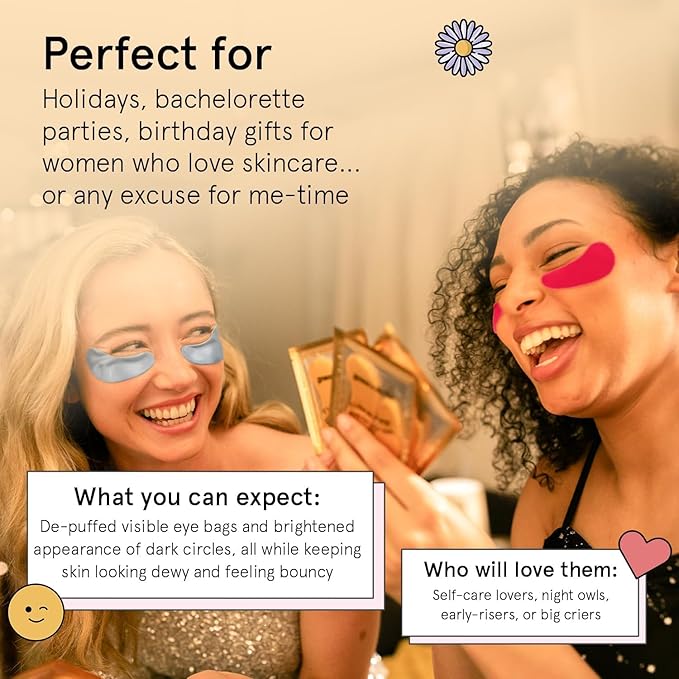 grace & stella Under Eye Patches (12 pairs) - Birthday Gifts for Women - Travel Essentials - Eye Masks for Puffy Eyes and Dark Circles - Anniversary Gifts for Her, Bachelorette Party Favors - Vegan