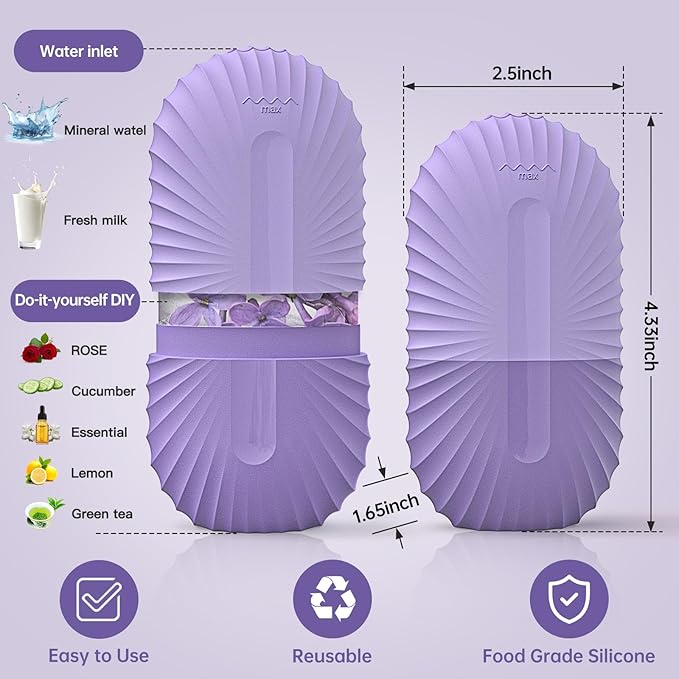 Ice Face Roller, Ice Cube Roller for Face，Facial Beauty Ice Roller Skin Care Tools,De-Puff Eye Bags, Reduce Migraine Pain（Purple）