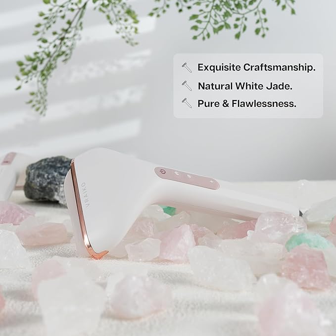 Aurora Gua Sha Device, VRAIKO Aurora-X Handheld Gua Sha Device, White Jade Stone Face Massagers