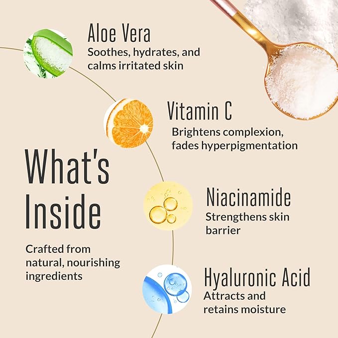 Vitamin C Face Serum - Natural Anti-Aging Serum with 10% Vitamin C, Aloe, Niacinamide, & Hyaluronic Acid, Soothing Skin Care, Firms & Evens Skin Tone, Dark Spot Remover for Face (1 fl oz)