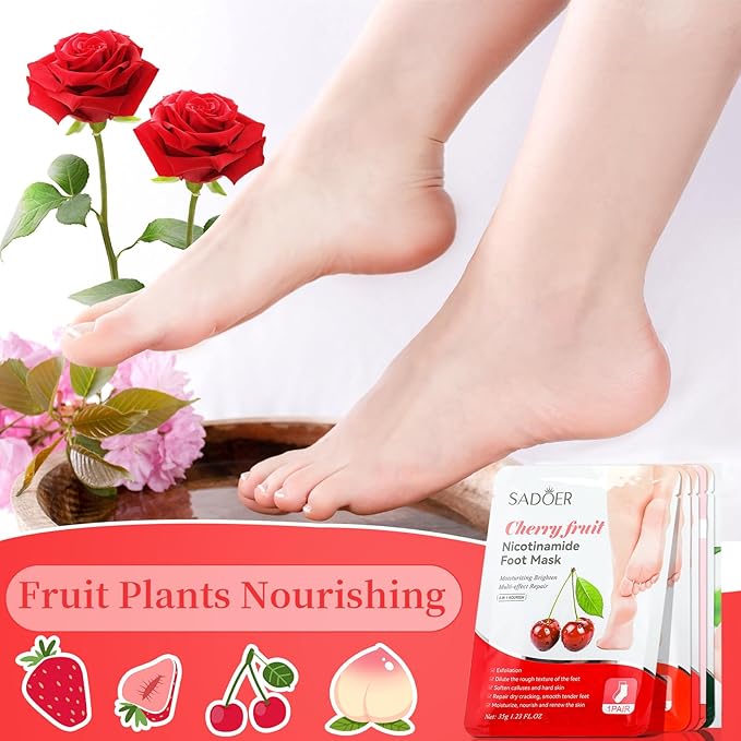 48 Pcs Fruits Beauty Hand Foot Mask Bulk Hydrating Hand Foot Moisturizing Gloves Aloe Mask for Spa Kit Beauty Skincare Gift Beauty Kits for Women