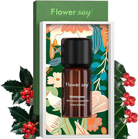 Wintergreen Essential Oil 0.34Oz - 100% Pure Natural MAX Undiluted Premium Therapeutic Grade Essential Oils for Diffuser/Skin Care/Massage/Hair/Toenails