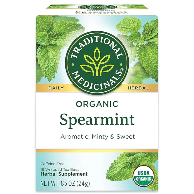 Traditional Medicinals Tea, Organic Spearmint, Supports Everyday Wellness, Healthy & Refreshing, 48 Tea Bags (3 Pack)