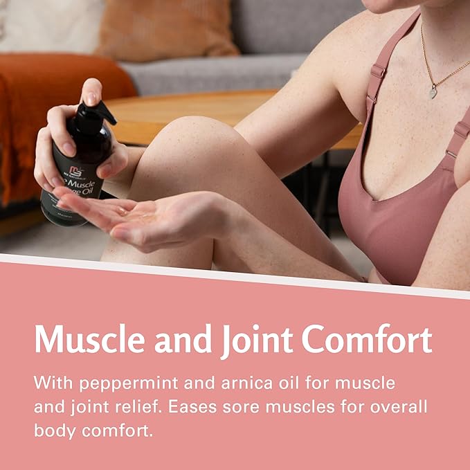 Arnica Sore Muscle Massage Oil for Massage Therapy - with Collagen Stem Cells Arnica and Menthol - Multipurpose Instant Absorption Full Body Massage Oil by M3 Naturals (Pack of 2)