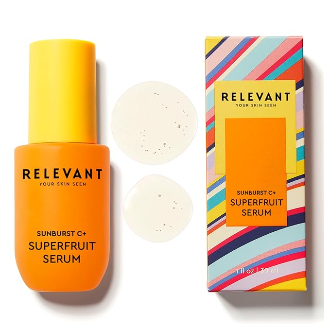 RELEVANT Sunburst C+ Vitamin C Serum for Face - Skin Brightening Face Serum with Vitamin C, Vitamin E Oil, Jojoba Oil & More - Skin Care Serum for Dark Spots, Even Skin Tone, Fine Lines & Wrinkles