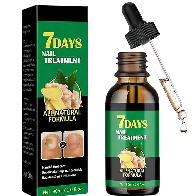 Ginger Nail Strengthener for Damaged Nails, 1Pc Treatment Oil, Ginger Nail Serum for Cracked Nails, Hand & Foot Strengthener, Fingernail Repair for Split Toenail, 30ML