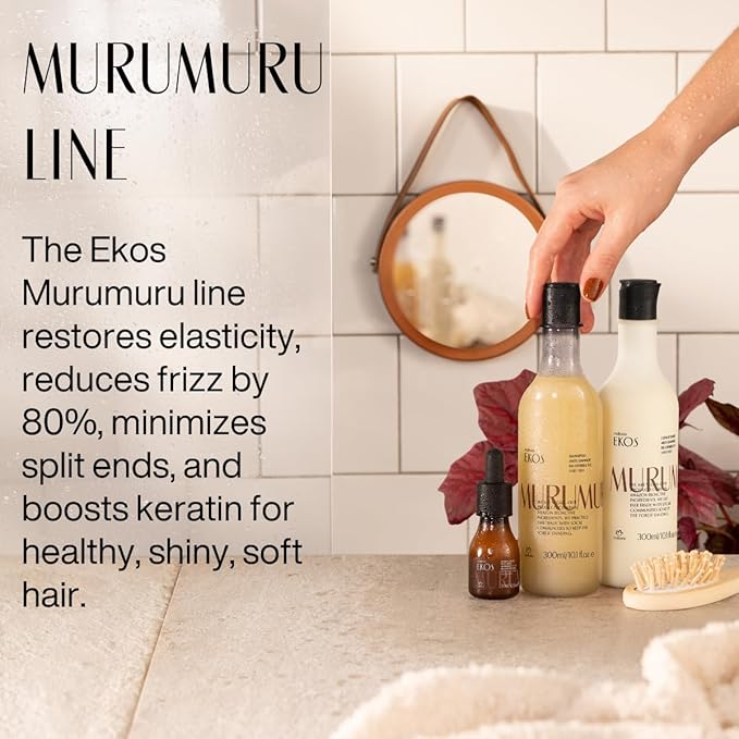 natura Ekos Murumuru Anti-Damage Night Serum - Increases Hair’s Natural Keratin Production - Replenish Nutrients & Rebuild Hair Fiber - Vegan Hair Care - Brazilian Beauty Secrets - Hair Care 30ml