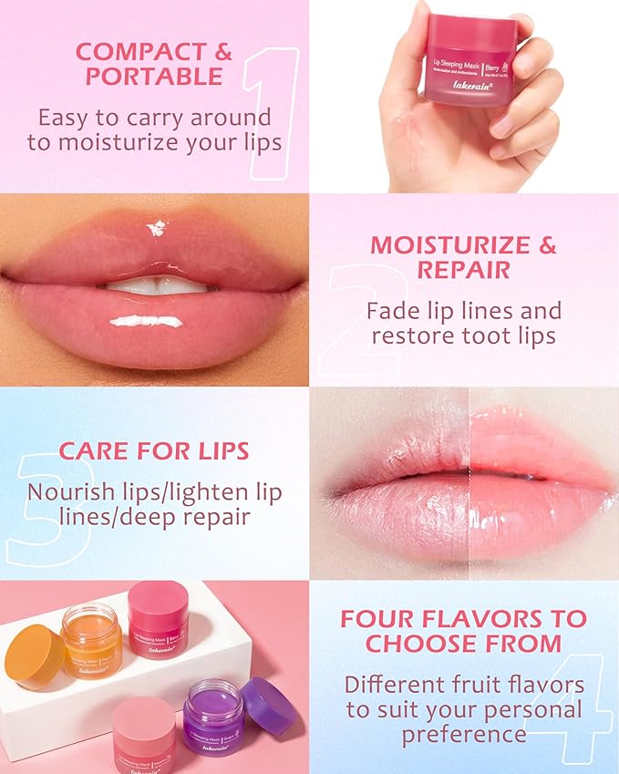 Sleeping Lip Mask, Overnight Hydrating & Prevention Dry and Cracked Lips Scrubs Exfoliator Moisturizer, Ultra-Nourishing Lip Sleeping Mask with Wand, Lip Care Therapy Treatment for Women-03#Grapefruit