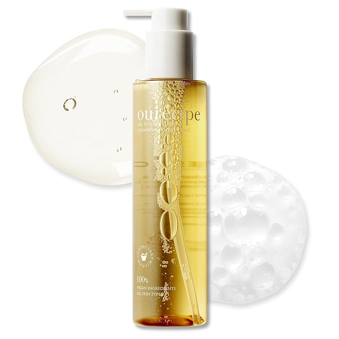 PESTLO Ourecipe Oil to Foam Cleanser – Vegan, Hypoallergenic, Gentle Makeup Remover, Deep Cleansing, Non-Sticky for All Skin Type including Sensitive, Dry and Acne-Prone Skin, 6.76 fl oz (200ml)