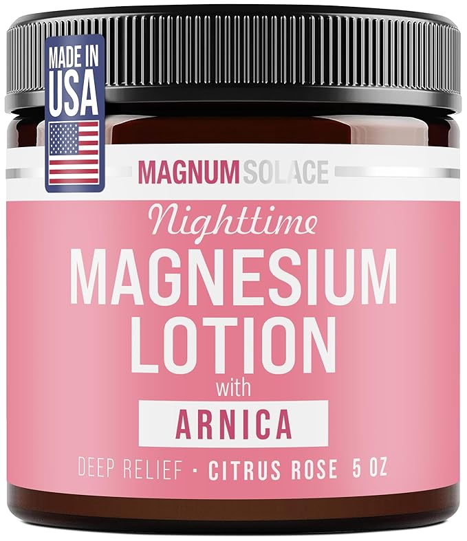 Nighttime Magnesium Lotion with Arnica – Soothing Relief & Relaxation, Highly Concentrated Magnesium for Muscles & Joints – Apply to Legs or Feet Before Bed – Skin-Friendly