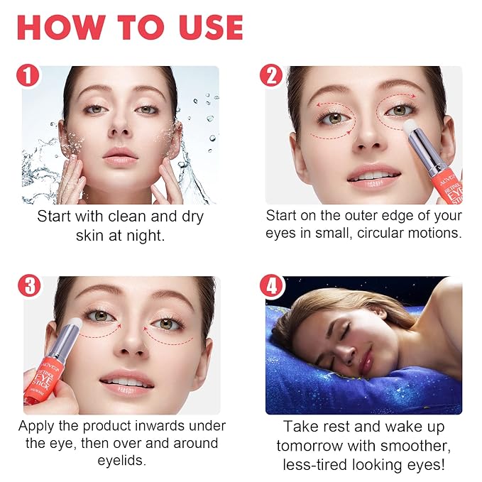 Retinol Eye Stick,Collagen Retinol Eye Cream for Dark Circles and Puffiness, Under Eye Cream Anti Aging, Eye Brightener Stick for Wrinkles Eye Balm Reduces Fine Lines(#1-Retinol Eye Stick)