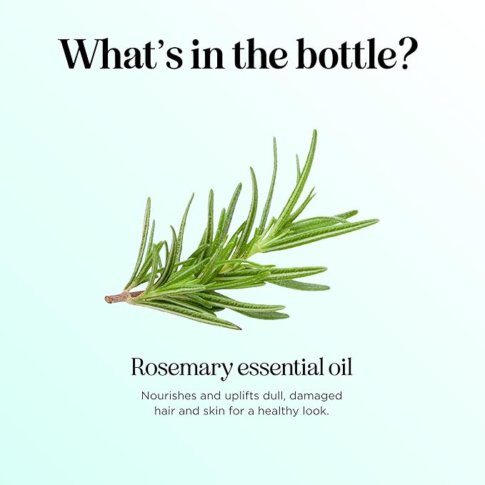 Pure Rosemary Oil for Hair Care - Volumizing Aromatherapy Rosemary Essential Oil for Diffuser Plus Hair Skin and Nail Care - Nourishing Rosemary Hair Oil for Enhanced Shine and Dry Scalp Care (2oz)