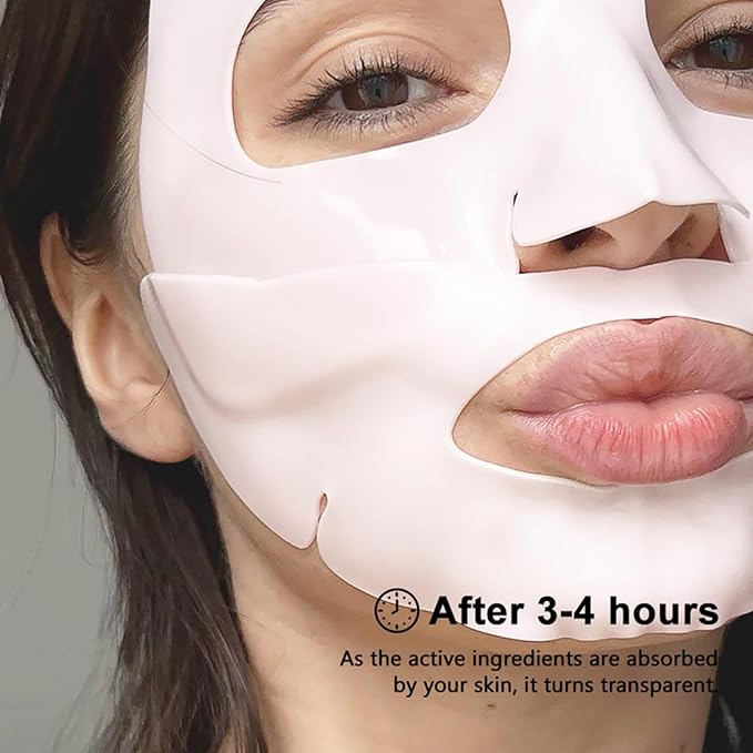 Deep Collagen Face Mask, Bio-Collagen Korean Overnight Hydrogel Mask, Anti Wrinkle Firming Lifting Korean Collagen Films for Improve Skin Elasticity,Firming And Moisturizing 5 Pack
