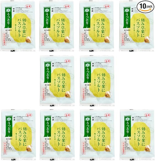 Natural Herb Bath Salt - 1.4 oz x 10 Packs - Yuzu & Ginger - Mineral Bath Soak - Sea Salt with Dried Yuzu Peels - Jojoba Oil - Made in Japan