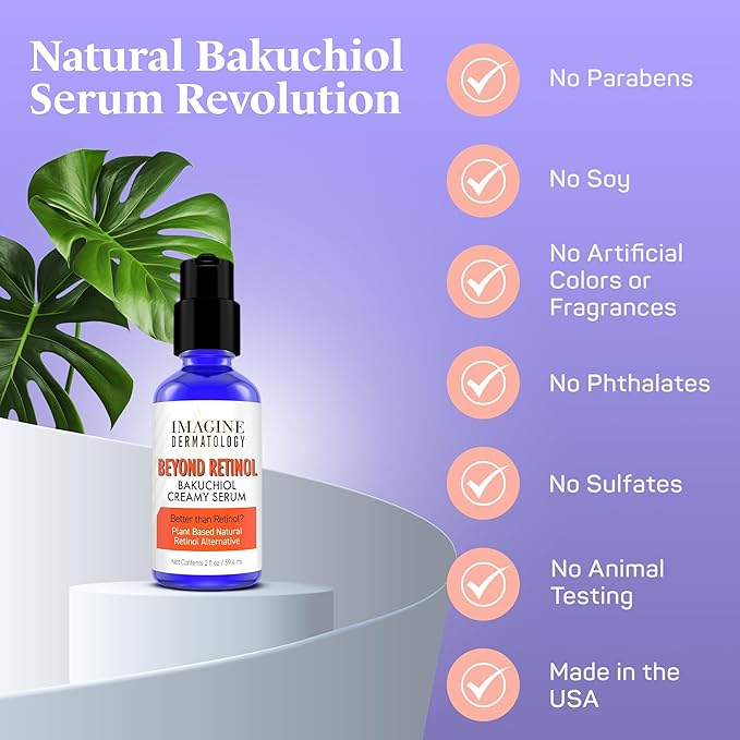 Beyond Retinol Bakuchiol Creamy Serum - G3L Delivery System for Anti-Aging & Anti Wrinkle - Bakuchiol Moisturizer, Bakuchiol Serum, Bakuchiol Retinol Alternative - Bakuchiol Oil, 2 fl oz/59.4 ml