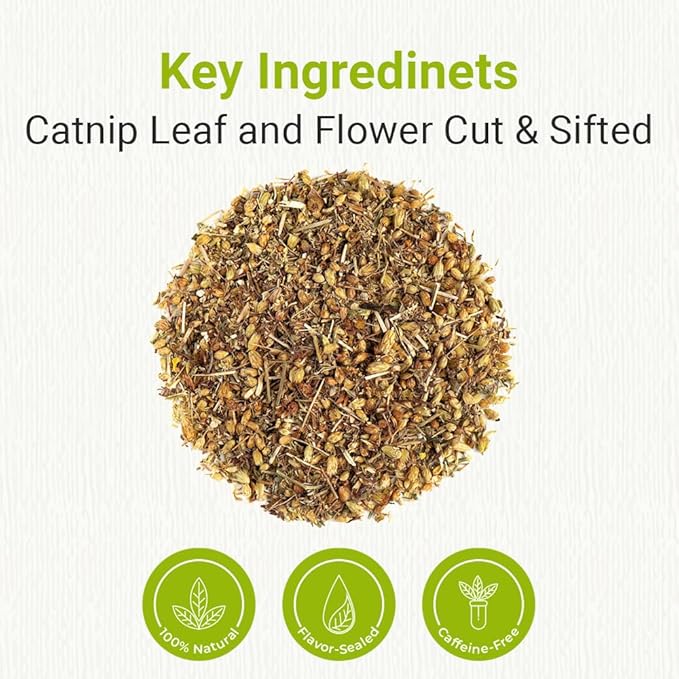 Natural Way Catnip Leaf and Flower Cut & Sifted (Nepeta cataria) - Herbal Tea | Pure, Vegan, Non-GMO & Gluten Free | Resealable Bag | 100% Raw from Albania (1LBS / 16Oz.)