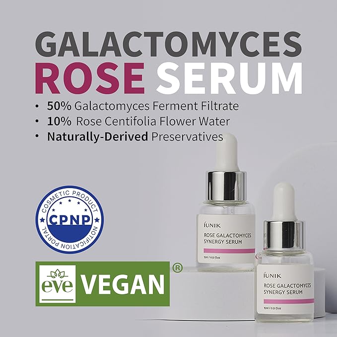 iUNIK Tea Tree Relief Serum & Daily Serum Trial Kit Rose Galactomyces Synergy Serum, Tea Tree Relief Serum, Propolis Vitamin Synergy Serum Mini Travel Kit Serum Ampoule Vegan Korean Skincare