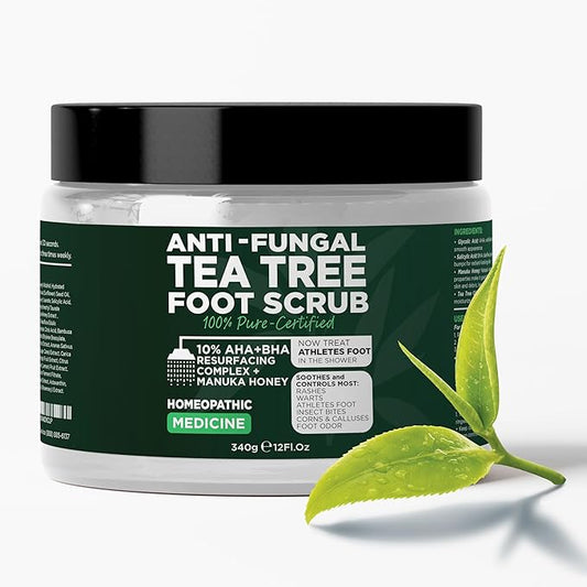 Terramed Just Think Comfort Antifungal Foot Treatment with Tea Tree Oil | Treatment for Jock Itch, Athlete’s Foot, Nail Fungus & Ringworm (Scrub)