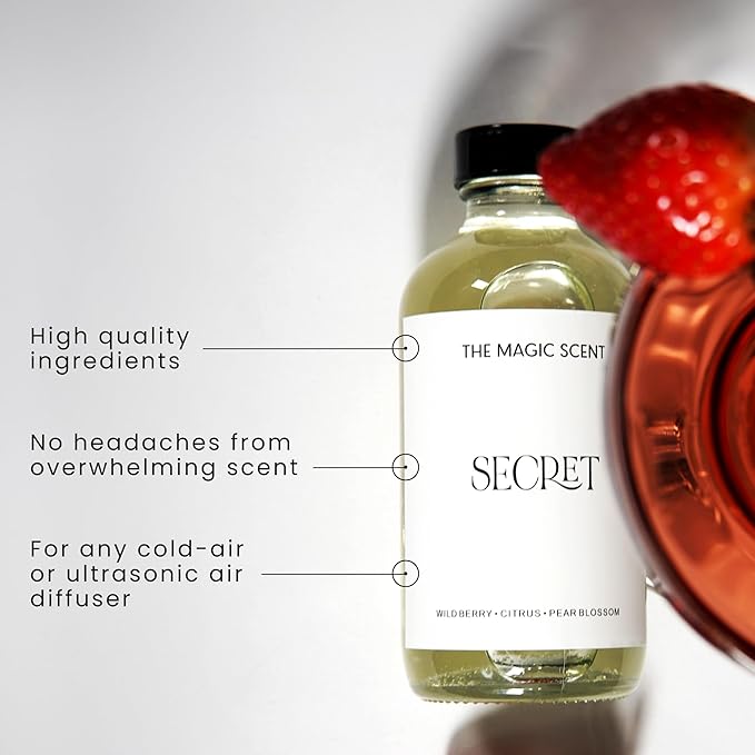 Secret Oils for Diffuser - HVAC, Cold-Air, & Ultrasonic Diffuser Oil - Essential Oils for Diffusers Aromatherapy - Rose and Jasmine Oil - 8.5 fl oz, 250 mL