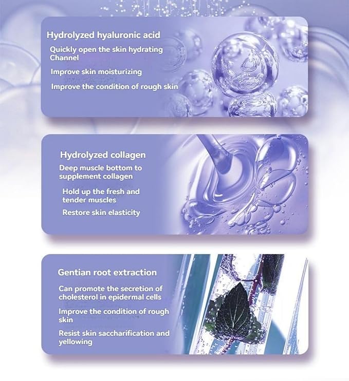 luxury face serum for women - anti aging hydrating essence with hyaluronic acid, moisturizing facial care to improve dryness, fine lines (3.38oz Essential Water+3.53oz Essential Lotion)