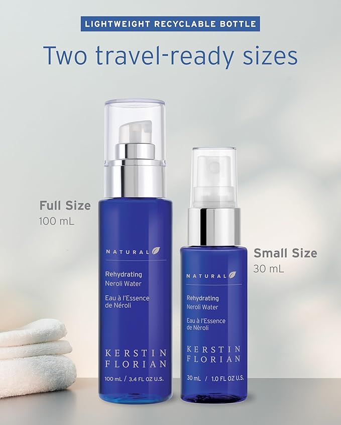 Kerstin Florian Neroli Water Face Mist | Orange Blossom Aromatherapy Spray | Hydrate & Refresh Skin with Probiotics & Peptides | All Natural | Vegan | Cruelty Free (3.4 fl oz)