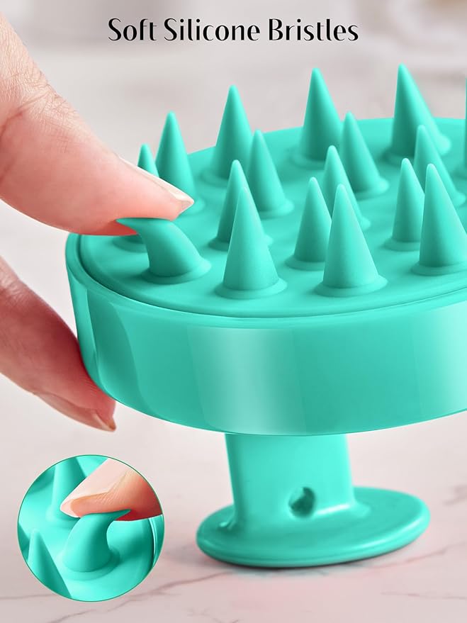 HEETA Scalp Massager Hair Growth 2-Pack, Soft Silicone Scalp Scrubber Shampoo Brush for Exfoliation Dandruff Removal Head Massage Stress Relax, Wet & Dry Use for Women Men Thick Thin Curly Hair Care