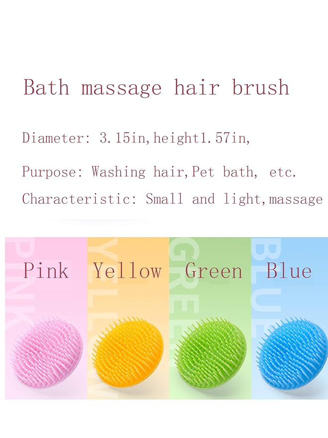 Hair Scalp Brush Dandruff Cleaning Brush Shower Scalp Shampoo Brush Scalp Massager Pack of 4(Green and Yellow)