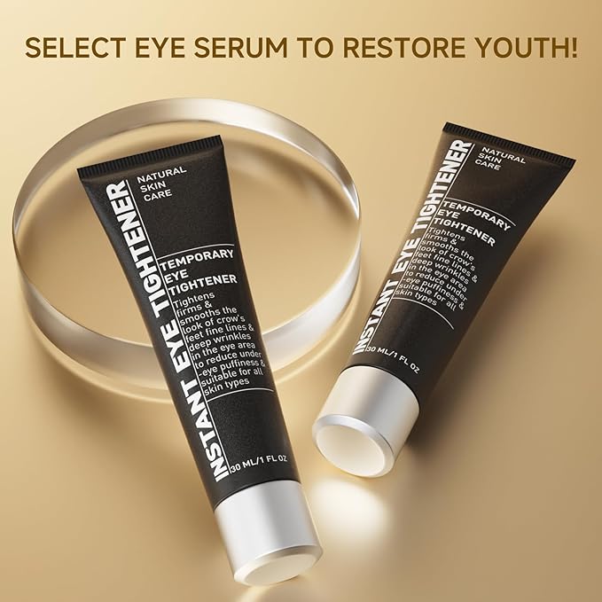 Instant Eye Tightener, Under Eye Bags and Wrinkles Filler, Temporary Instant Visibly Reduces Wrinkles Dark Circles Fine Lines Tightening and Lifting Cream for Women Men, 30ml