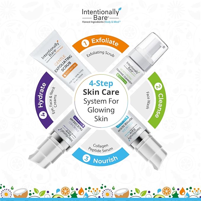 Intentionally Bare Collagen Serum for Face with MCT Oil - Collagen Peptide with Hyaluronic Acid for Fine Lines - Glow & Anti Aging Peptide Serum for All Skin Types - Firming Solution for Women - 1oz