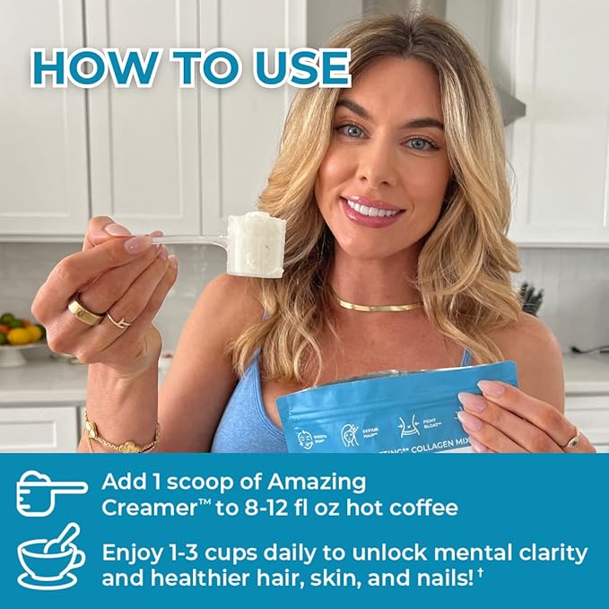 Superfoods Company Amazing Creamer with Collagen - Keto Creamer-Hyaluronic Acid & MCT Oil - Brain Boost & Curbs Cravings - Supports Healthy Skin & Hair - Diet-Friendly [60 Servings] [Vanilla]