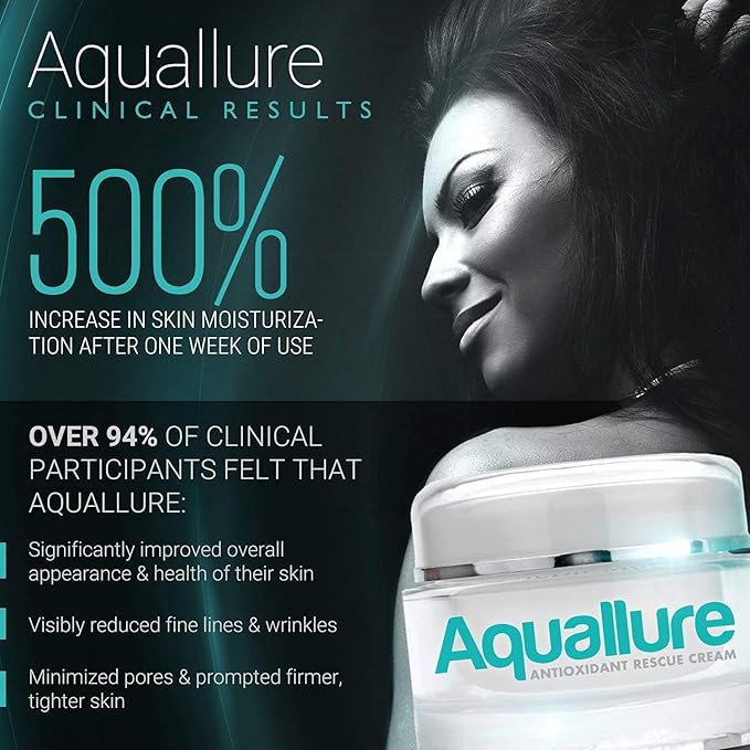 Antioxidant Rescue Cream and NEW! Aquallure Apple Stem Cell Rejuvenating Serum - Anti Aging 2 Step BUNDLE - Moisturizing Peptides, Hyaluronic Acid, Vitamin C 20% - (1 oz each) (2 items)