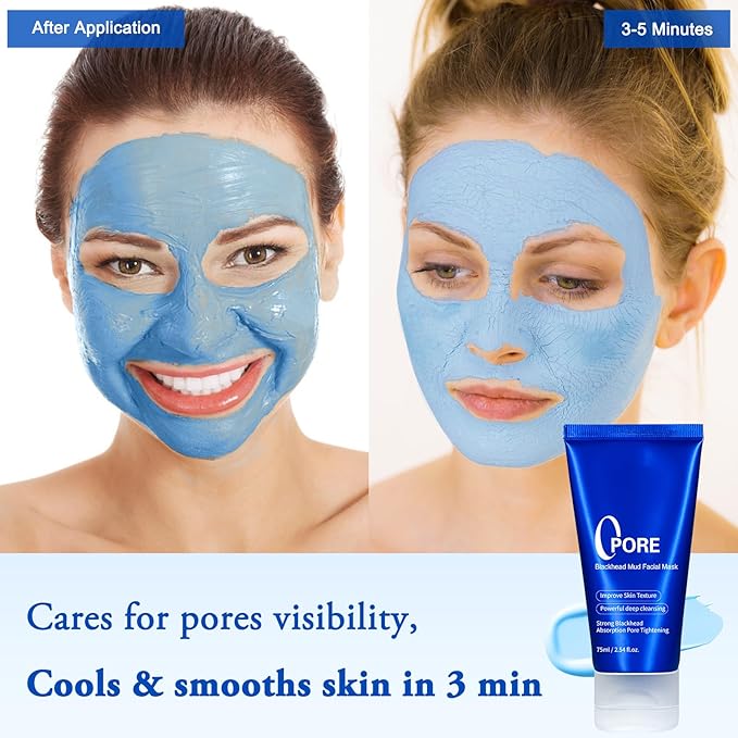 Blackhead Remover Mask, Cooling & Pore Tightening, Quick Dry Formula, Deep Cleansing and Soothing Effect Skincare for All Skin Types Blackhead Remover Face Mask