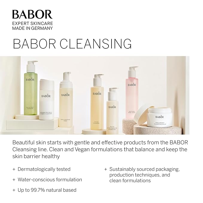 BABOR HY-OL Cleanser & Phyto HY-OL Booster Calming Set, Double Cleansing, Oil Cleanser and Makeup Remover Oil, Soothe & Support Skin Barrier, Sensitive Skin