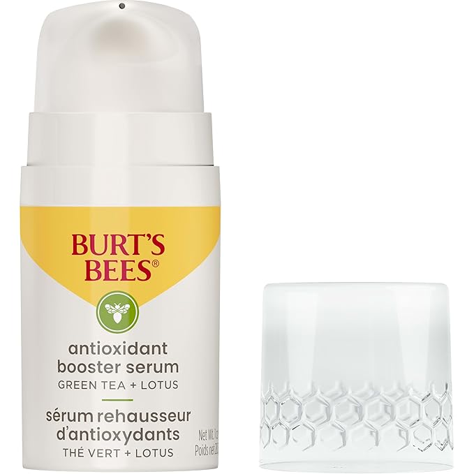 Burt's Bees Green Tea Face Serum, Protects & Improves Skin Tone with Antioxidant Rich Green Tea & Lotus, Naturally Brightening & Firming, Lightweight - Antioxidant Booster Serum (1 oz)