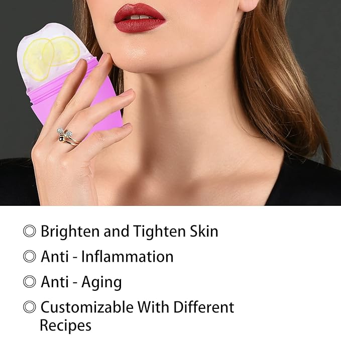 Ice Face Roller, Silicone Ice Roller for Face to Tighten and Lift Skin, Face & Eye Puffiness Relief, Reusable Facial Ice Mold for Neck to Enhance Natural Glow, Skin Care for Women Beauty
