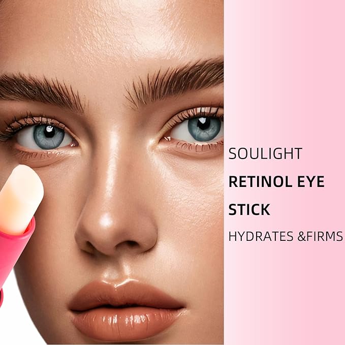 Soulight Retinol Eye Stick, Anti-Aging Eye Cream, Skincare for Wrinkles, Dark Circles, Puffiness - Retinol Eye Balm Moisturizes, Softens & Nourish Skin