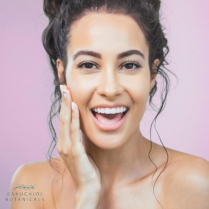 Bakuchiol Facial Serum Oil 1.7 oz - Retinol Alternative - Clinical Strength Bakuchiol - All Natural Plant Derived Clean Beauty Ingredients - Bakuchiol, Squalane, Vitamin C, Rose Hip Oil, Vitamin E -