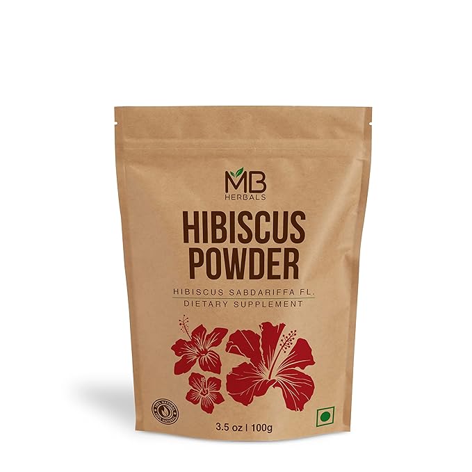 MB Herbals Hibiscus Powder | 100G | 3.5 oz | Hibiscus sabdariffa Flower Powder | For Refreshing Tea & Hair Care