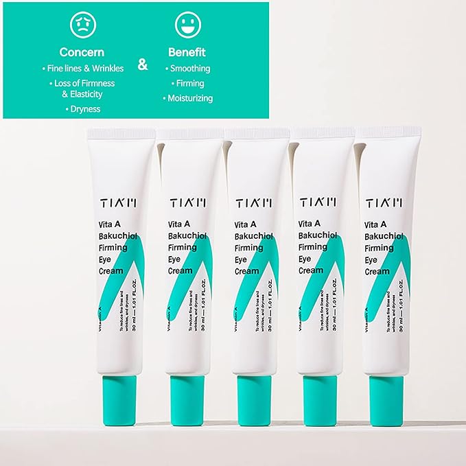 TIAM Youth & Firm Duo: Vita A Bakuchiol Youth Serum & Firming Eye Cream, Firming, Nourishing, Korean Skincare Set