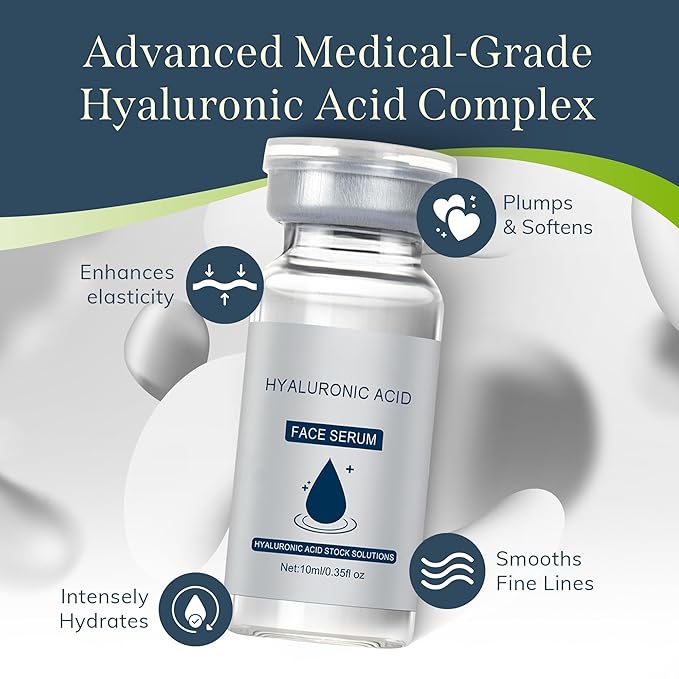 Microrevive Titanium Micro Infusion Facial System - Home Microneedling Kit with Collagen-Stimulating Derma Stamp & Premium Hyaluronic Acid Serum - Set Includes 1 Serum, 1 Applicator & 1 Dropper