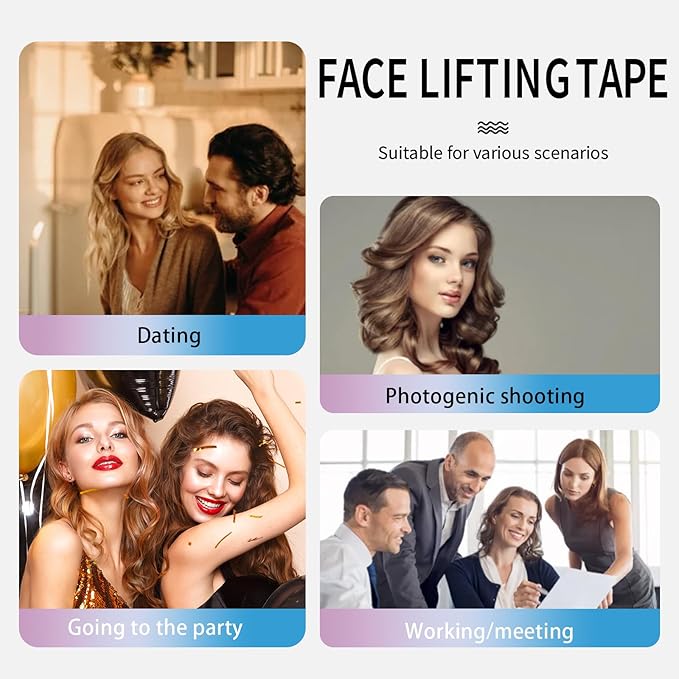 108PCS Neck Tape Lifting Invisible & Face Lift Tape Invisible - Instant Lifting Tape for Neck, Jowls & Double Chin, Face Tape for Sagging Skin | Reusable, Comfortable & Makeup-Friendly for Women